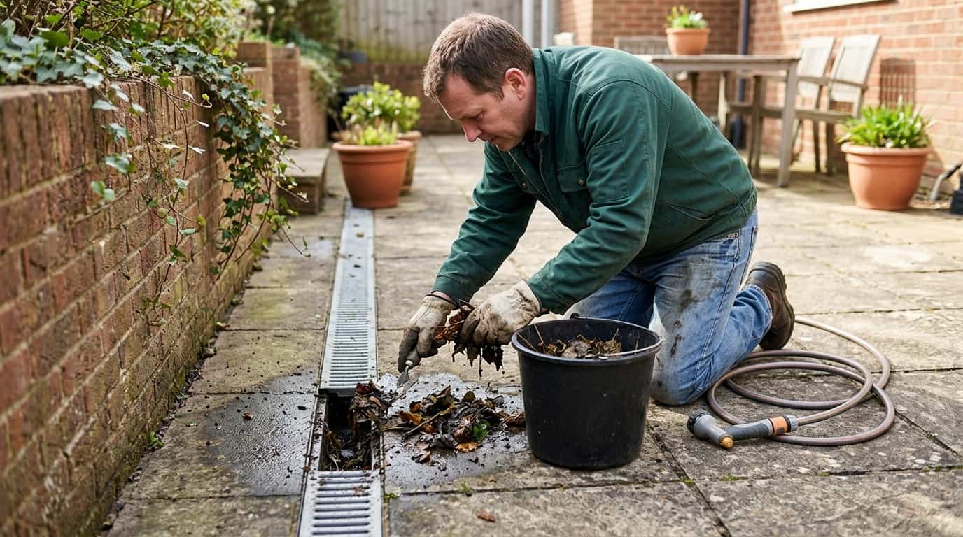Destapación de rejilla bloqueada en patio o terraza - Openagua