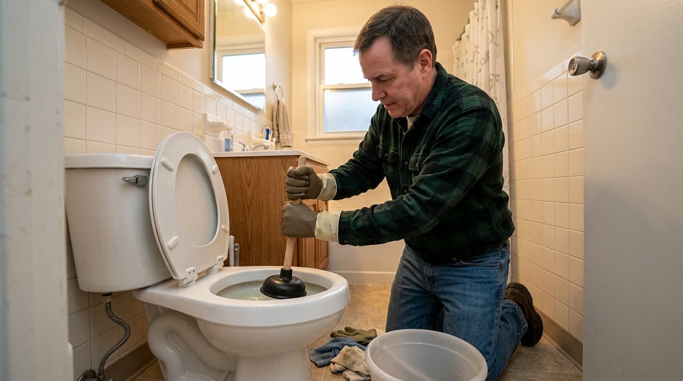 Destapación de inodoro con máquina de sonda electromecánica - Openagua